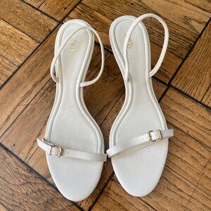 White Zara Strappy Heel Size 7